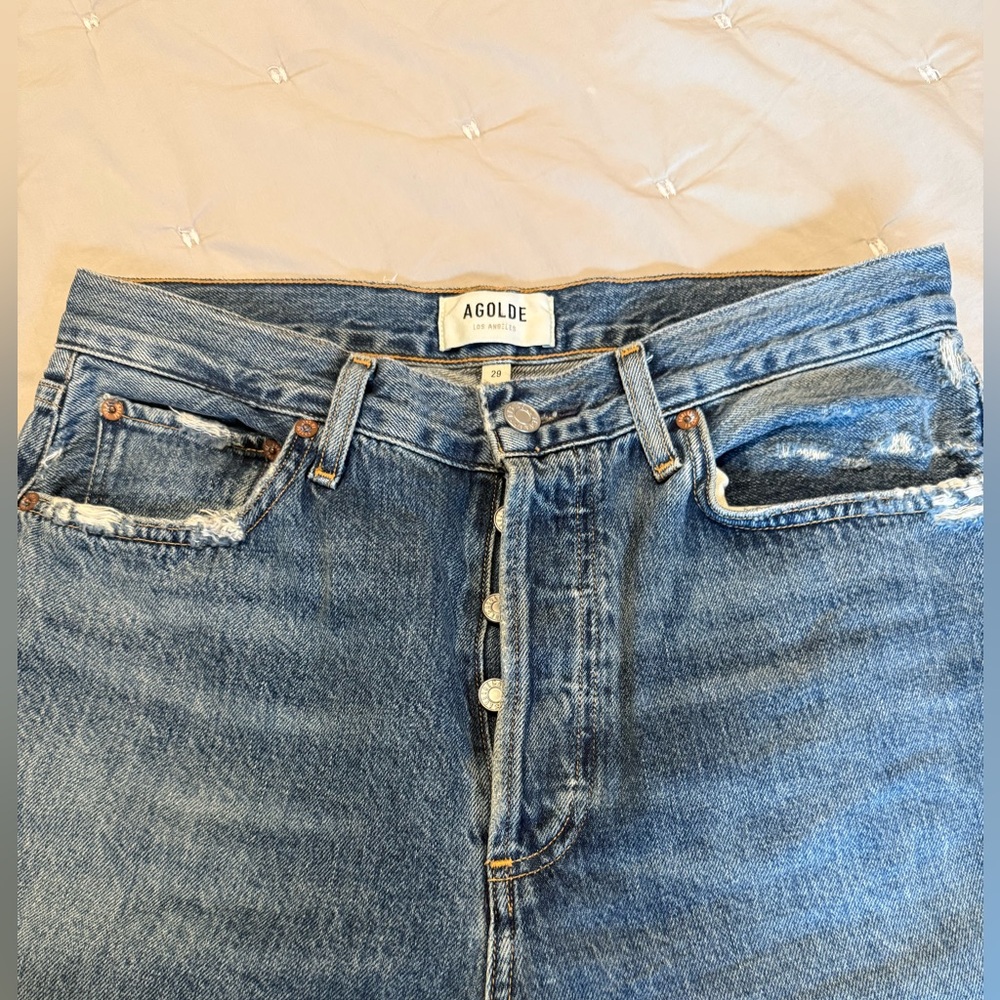 Agolde Riley Crop in Frequency (blue)